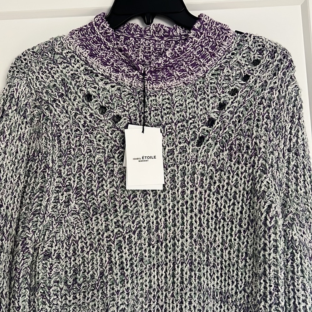 isabel etoile marant pull lotiya sweater new 40 L $415 Nwt aqua purple
